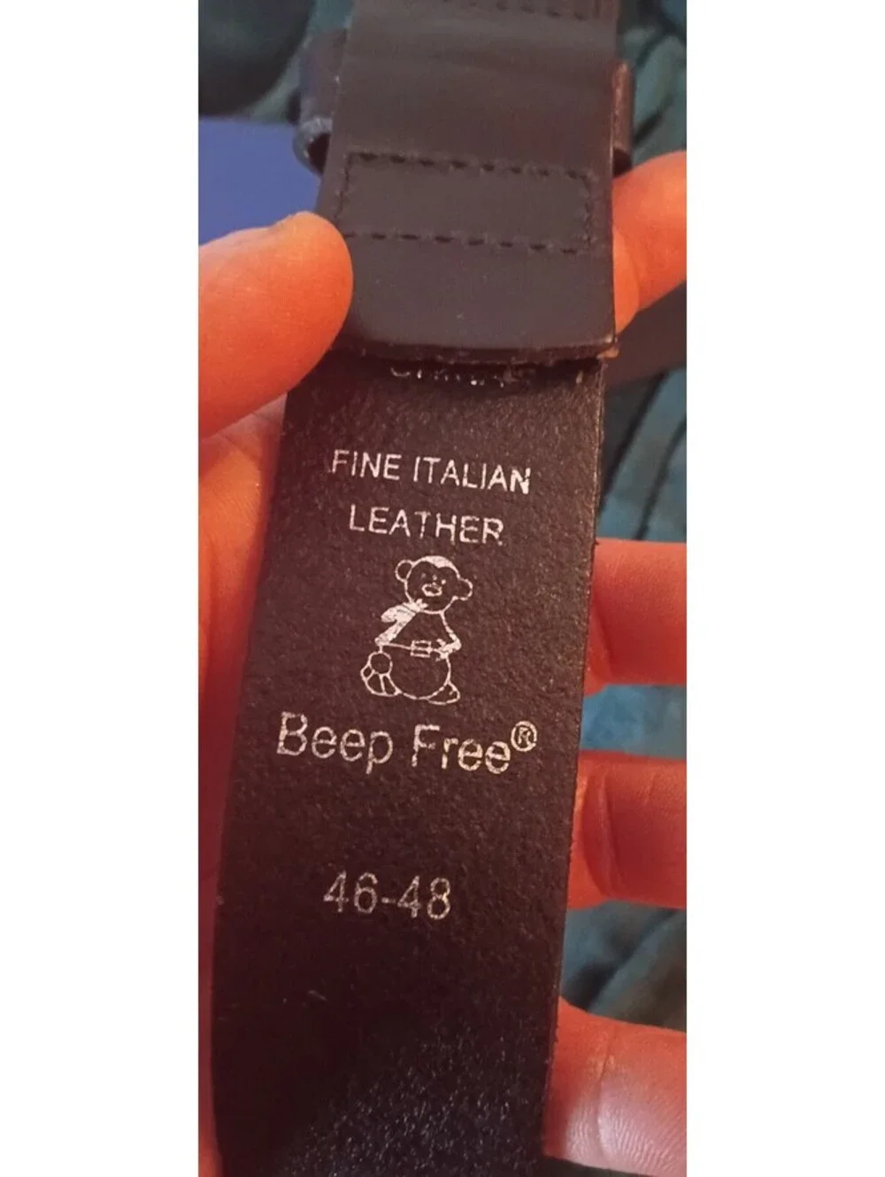 Beep Free Men's TSA Friendly Airport Belt Fine Italian Leather Black Size 46 48